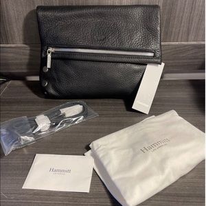 Hammitt VIP Medium Zippered Pebbled Leather  with Silver Crossbody Bag NWT